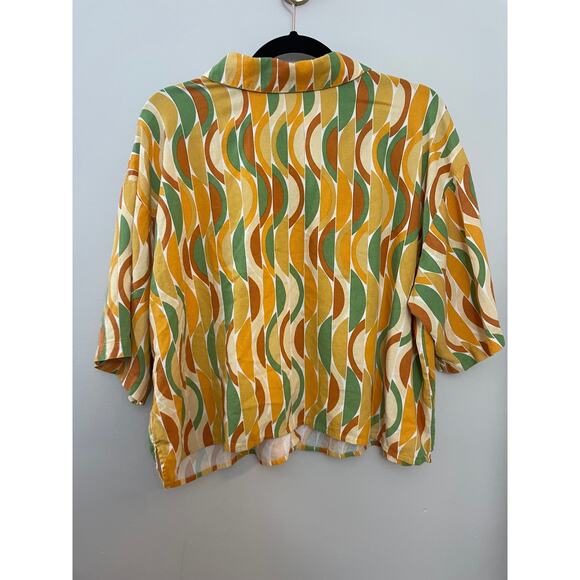 Eloquii Retro 70's Disco Funky Linen Blend Two Piece Set Sz 16 - Picture 5 of 7